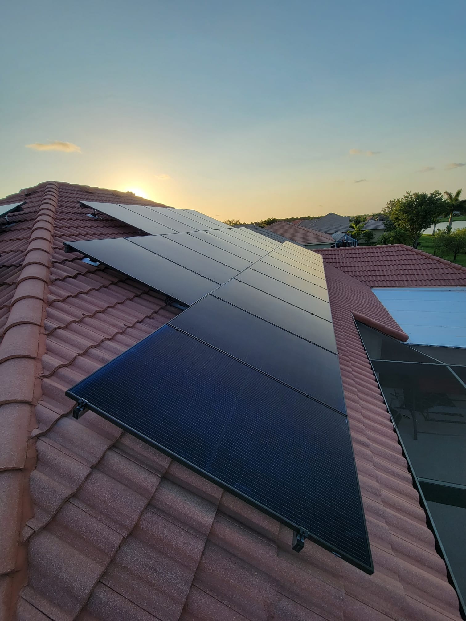 Solar panels installation process
